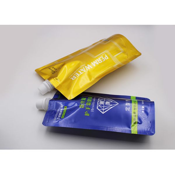 Portable Aluminum Foil Liquid Spout Stand Up Bags PE Receipe Grade