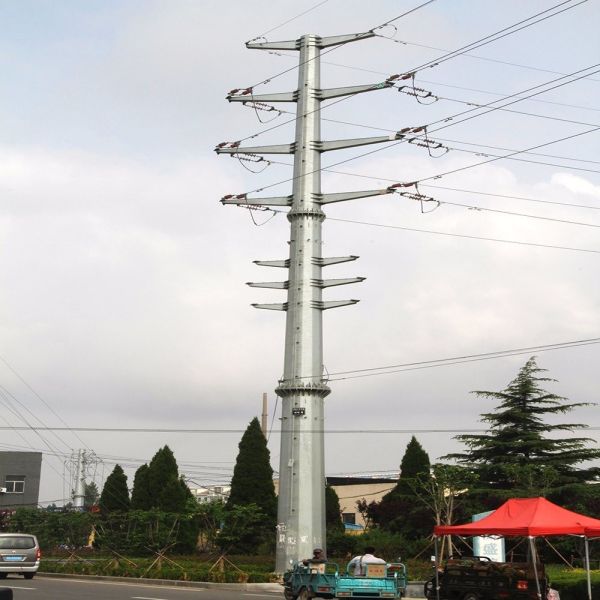 High Mast Tubular Transmission Steel Tower Q345 Metal Power Line Towers