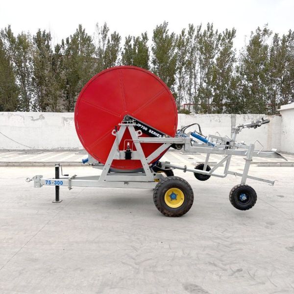 Agriculture Travelling Farm Irrigation Hose Reel With Rain Gun Sprinkler