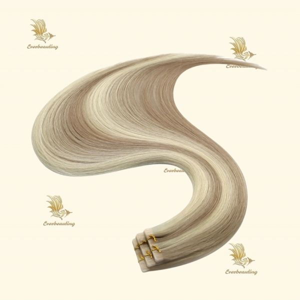 Human Hair Invisi Tape Hair Extensions Double Drawn in Highlight Colors from Russia