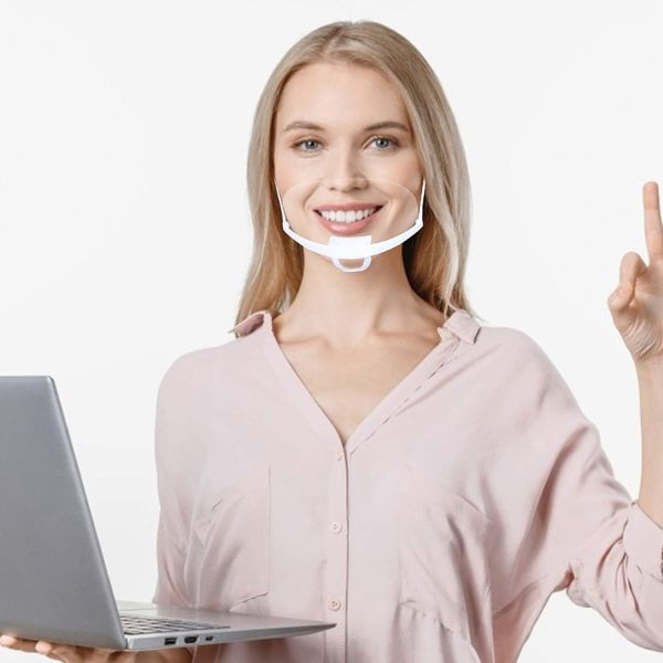 Hygiene Double Sided Fogging Prevention Transparent Plastic Face Mask