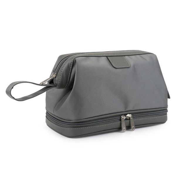 Canvas Mens Travel Wash Bag , Promotional Men'S Leather Shaving Kit Bag