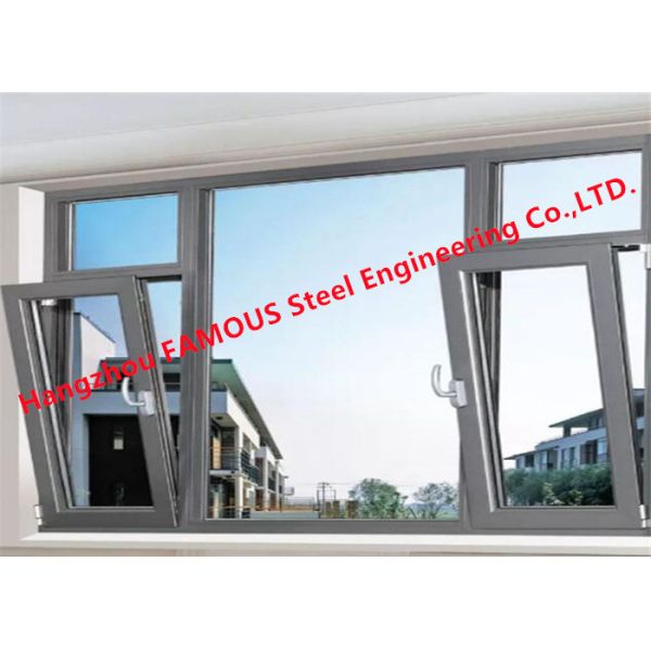 Low-E 5mm 12A Double Tempered Clear Glass Awning Window With Operator Handle