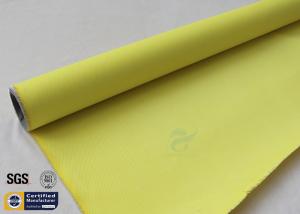  Yellow Acrylic Coated Fiberglass Fabric 0.43MM 15.6OZ Fire Fighting Blanket Manufactures