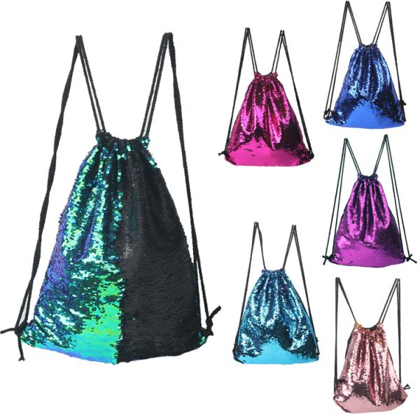 Girls Sequin Sling Backpack Bag Reversible Mermaid Colors Write Messages