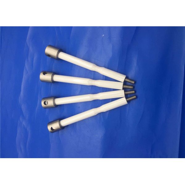 Advanced Zro2 Zirconia Ceramic Rod / Plunger Rod With Stainless Steel Threaded