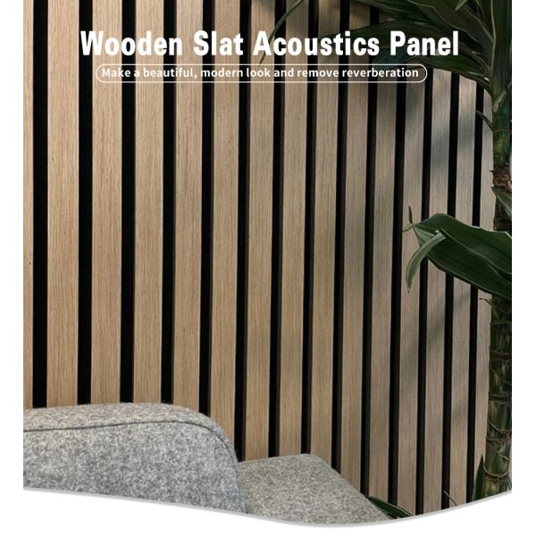 Recycled Aku Panel Vertical Wood Slat Wall Acoustic Board Customized