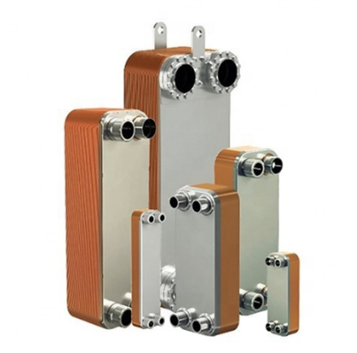 High Flow Rate Brazed Heat Exchanger Carton Steel Or Stainless Steel Frame