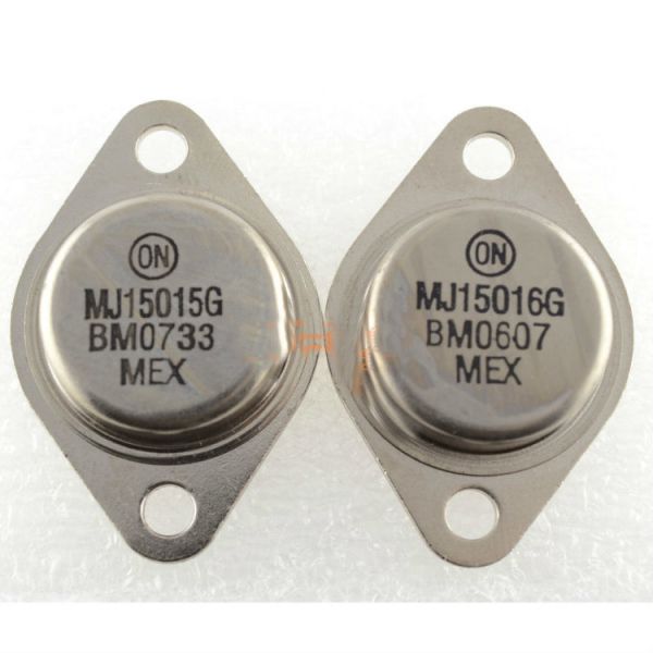 MJ15015 MJ15016 NPN Transistor PNP Bipolar Transistor MJ15015G 120V 15A 6MHz 180W Through Hole TO-204 (TO-3)