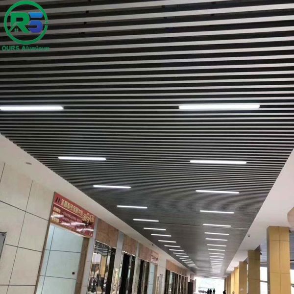 Decorating Linear Metal Aluminium Grid False Ceiling Office Building ISO