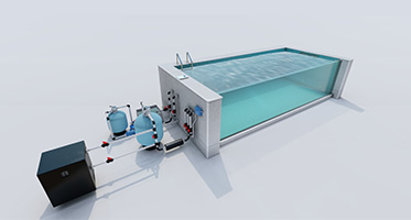 Family Sports Above Ground Fiberglass Portable Endless Swimming Pool with Fliter Pump
