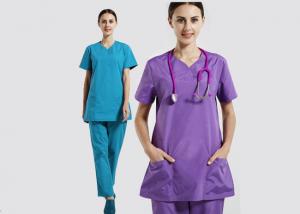 China Hospital Female Scrubs Medical Uniforms , Ventilate Cotton Pretty Scrubs For Nurses on sale