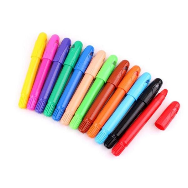 6 Color Nontoxic Wax Crayon/Eco-friendly fancy colored Non-toxic wax crayon set