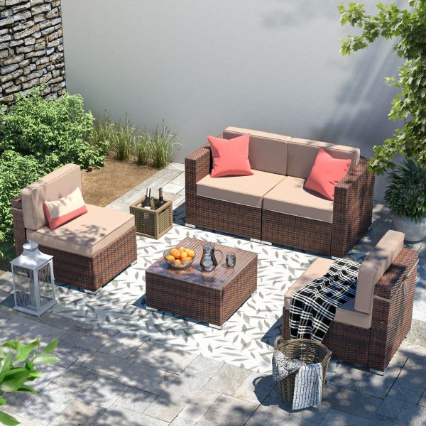 High-grade Hotel Outdoor Sofa Rattan Wicker Rattan Chair Rattan Sofa Combination