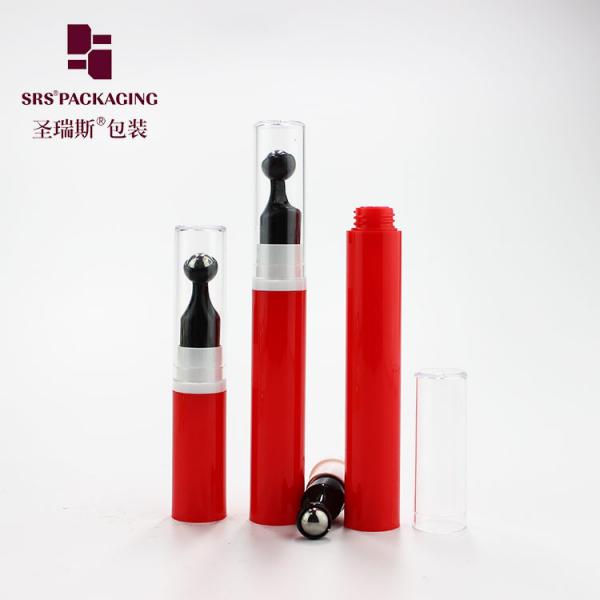 Empty 5ml 10ml 12ml 15ml plastic red color press eye serum airless pump bottle