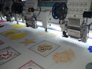  Tai Sang Embro vista model 904+04(4 heads flat embroidery machine + 4 heads chenille embroidery machine) Manufactures