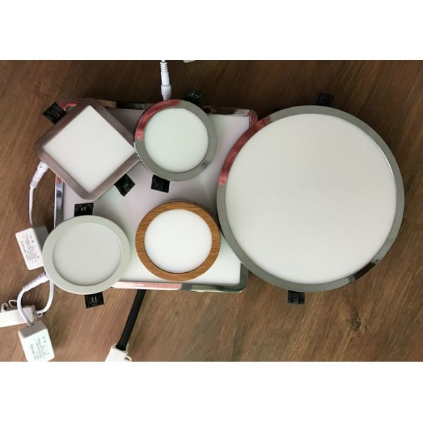Electroplating Dimmable LED Panel Light Nickel Color 6 Watt AC 220V 80LM/W