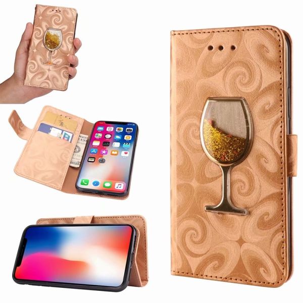 Iphone, Samsung flowing red wine  wallet leather case, Iphone Xs Max wallet leather case,Samsung wallet leather case