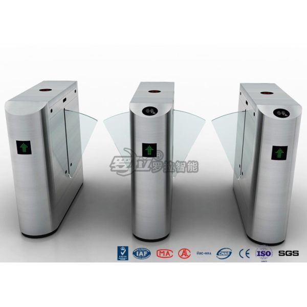 Pedestrian Control Electronic Flap Barrier Gate Acrylic Counter Turnstiles DC24V