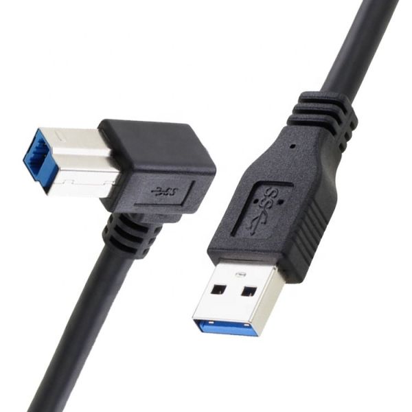 High Speed 5Gbps 90 Degree Right Angle USB 3.0  A Male to USB B Type Cable for Epson HP  Printer