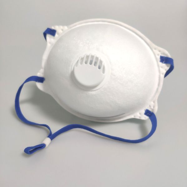 Head-Mounted Cup Shape Protective Face Mask With Breathing Valve