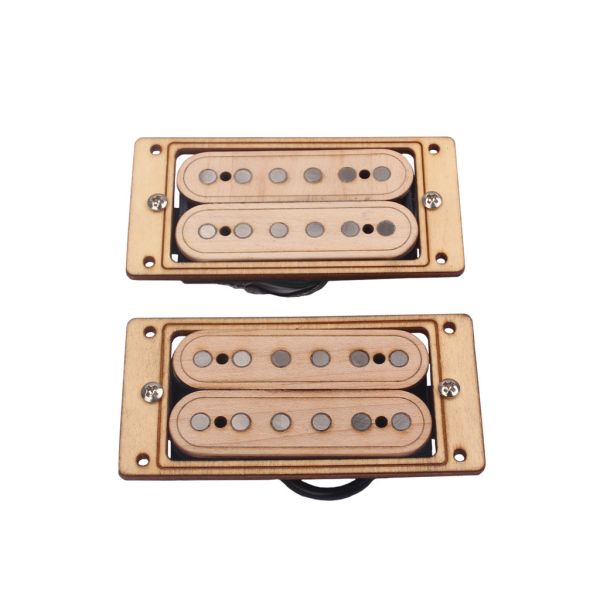 Wood Color Electric Guitar Pickups Double Coil  8~9K/14~15K PVC Output Line