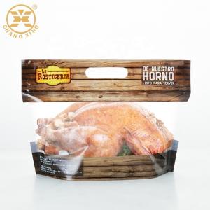 China Roast Chicken Packaging bag with Zipper Window Anti fog Heat barrier Roasting chicken Pouches on sale