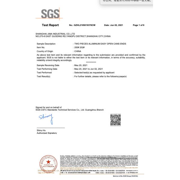 Jima Container Certifications