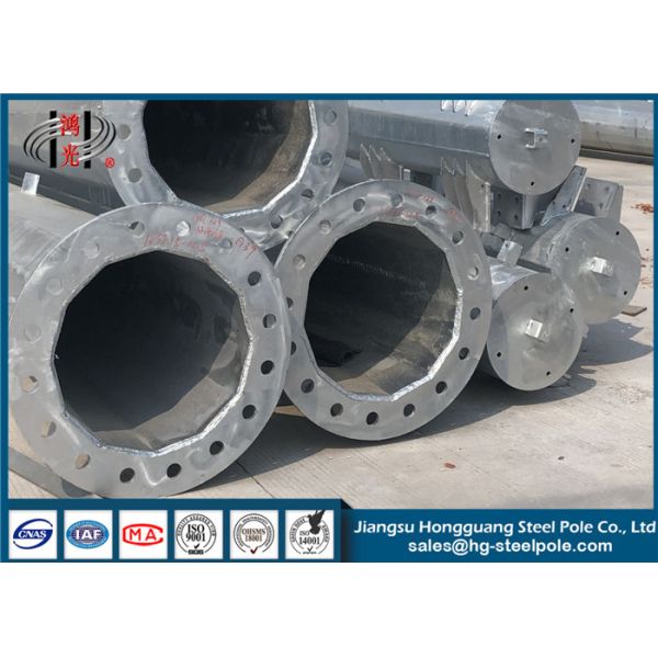 33KV Tower Electric Galvanized Steel Tubular Pole Transmission Power Line Use