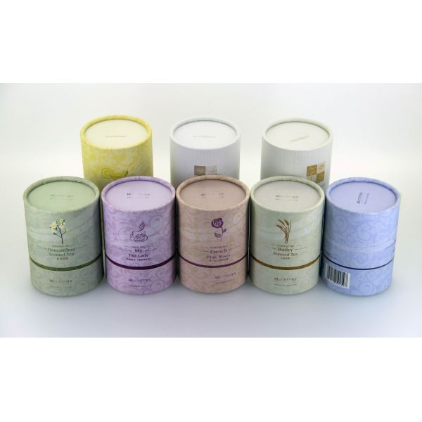 Logo Printed Elegant Cylindrical Kraft Paper Can Packaging for Tea / Fruit Tea / Flower Tea / Ntrition Powder