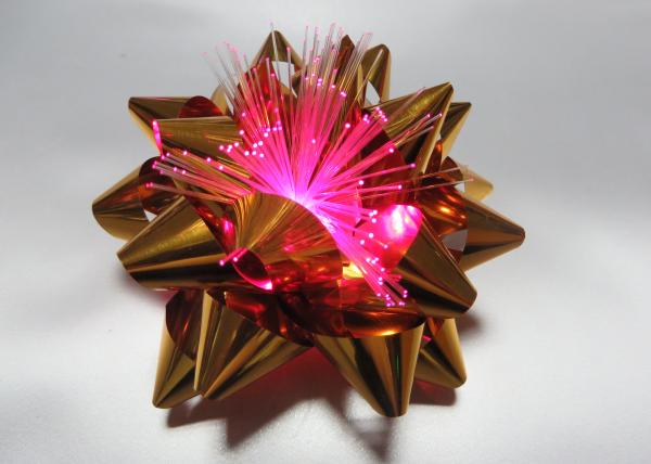 Quality Fiber - optic Metallic PET LED bows for Celebrative Wedding / Party / Holiday for sale