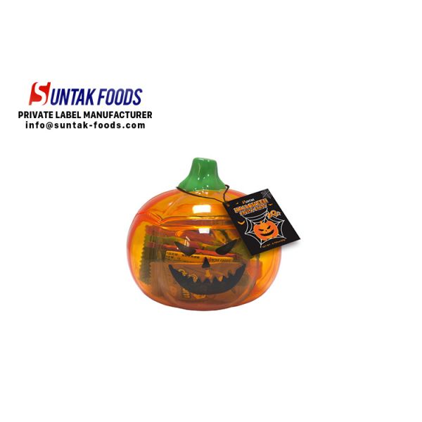 Seasonal Halloween Pumpkin bottle with Fruity Flavor  compress candy
