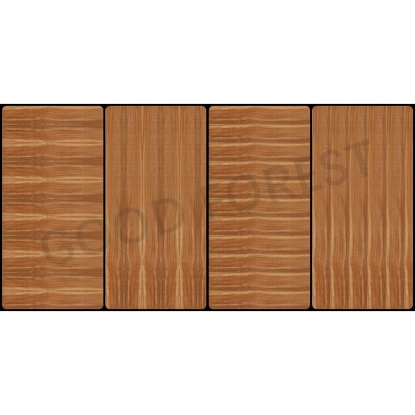 Natural Anigre Wood Veneer Sheets Specially Figured Grain Red Color