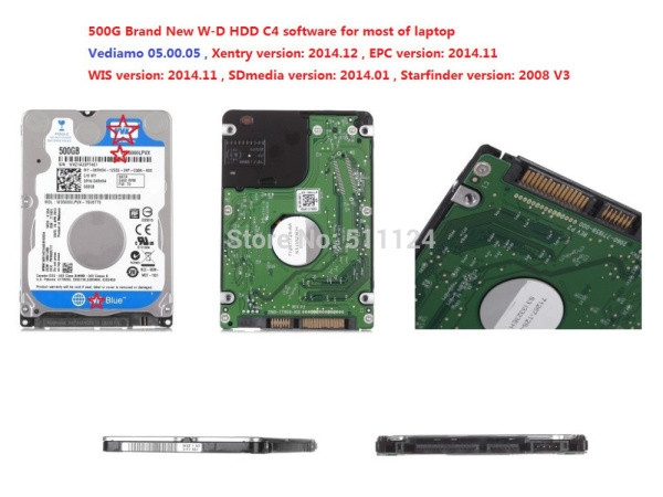Brand New 500G W-D Vediamo 05.00.05+Online Coding And Added W204 MB Star C4 HDD