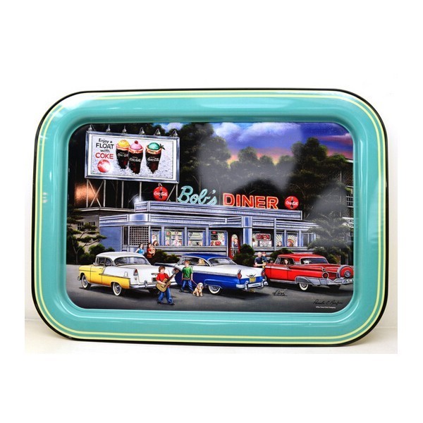 DADI Rectangular Vintage Tin Serving Tray 0.28mm-0.35mm Food Grade Tinplate Metal Tin Tray