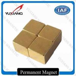 China 5*5*5mm Magic Neodymium Permanent Magnets Cube Gold Coating / Plating on sale