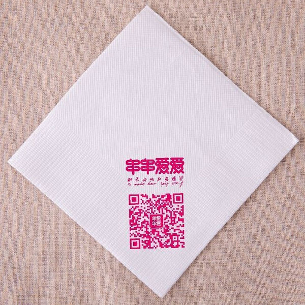 25x25cm Paper Table Napkins Custom Printed 100% Bamboo Fiber