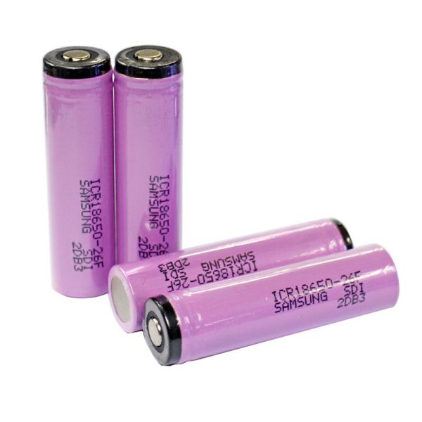 Samsung ICR18650-26F 18650 2600mAh Li-ion Battery with Protection, Samsung 2600mAh protected battery with button top