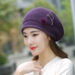 2018 Winter Trendy ladies woollen knitted hats with MOQ only need 3 pcs,elegant