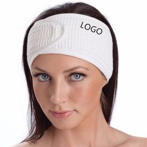  Custom high quality beauty salon headband cotton waffle weave spa makeup headband facial headband Manufactures