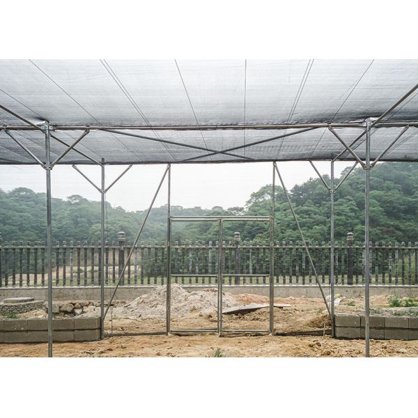 Ventilation Lightweight Flat Roof Shade Net House For Vegetable Cultivation