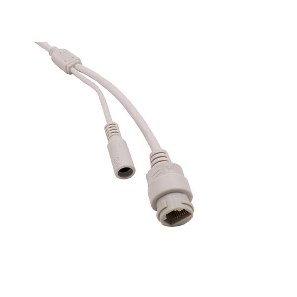 IP67 waterproof RJ45 connector with 12V DC Jack POE IP Camera white cable, ODM/OEM welcome