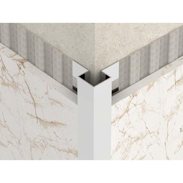 Bright Gold 2.5m Stainless Steel Quadrant Tile Trim Outside Angle