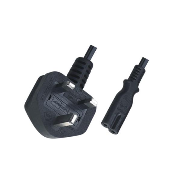 Standard Computer UK Power Cord 10A IEC-320-C7 To BS-1363 UK Plug 3 Pin