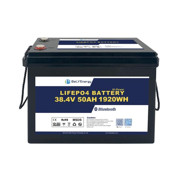 36V 50AH LiFePO4 Lithium Battery with Smart BMS for Marine/Boat Renewable Energy