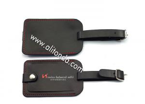  High quality high-end PU luggage tag custom leather luggage tag custom for business travel hotel Manufactures