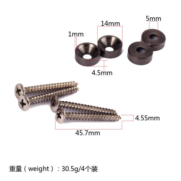 Ergonomic Metal Guitar Neck Ferrules Tool Set With Durability Silver Screws