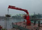 20 Meter Folding Boom Crane Hydraulic Type Red Color With Man Riding Control