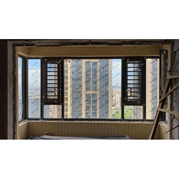 90 Degree Aluminum Casement Windows Waterproofing 5mm 6mm 8mm 10mm 12mm Glass Thickness