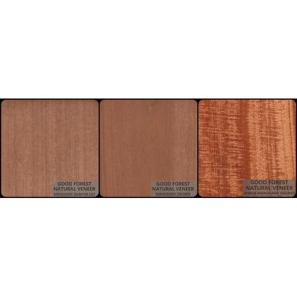 Hardly Mahogany Natural Wood Veneer Customized Crown Cut Grain